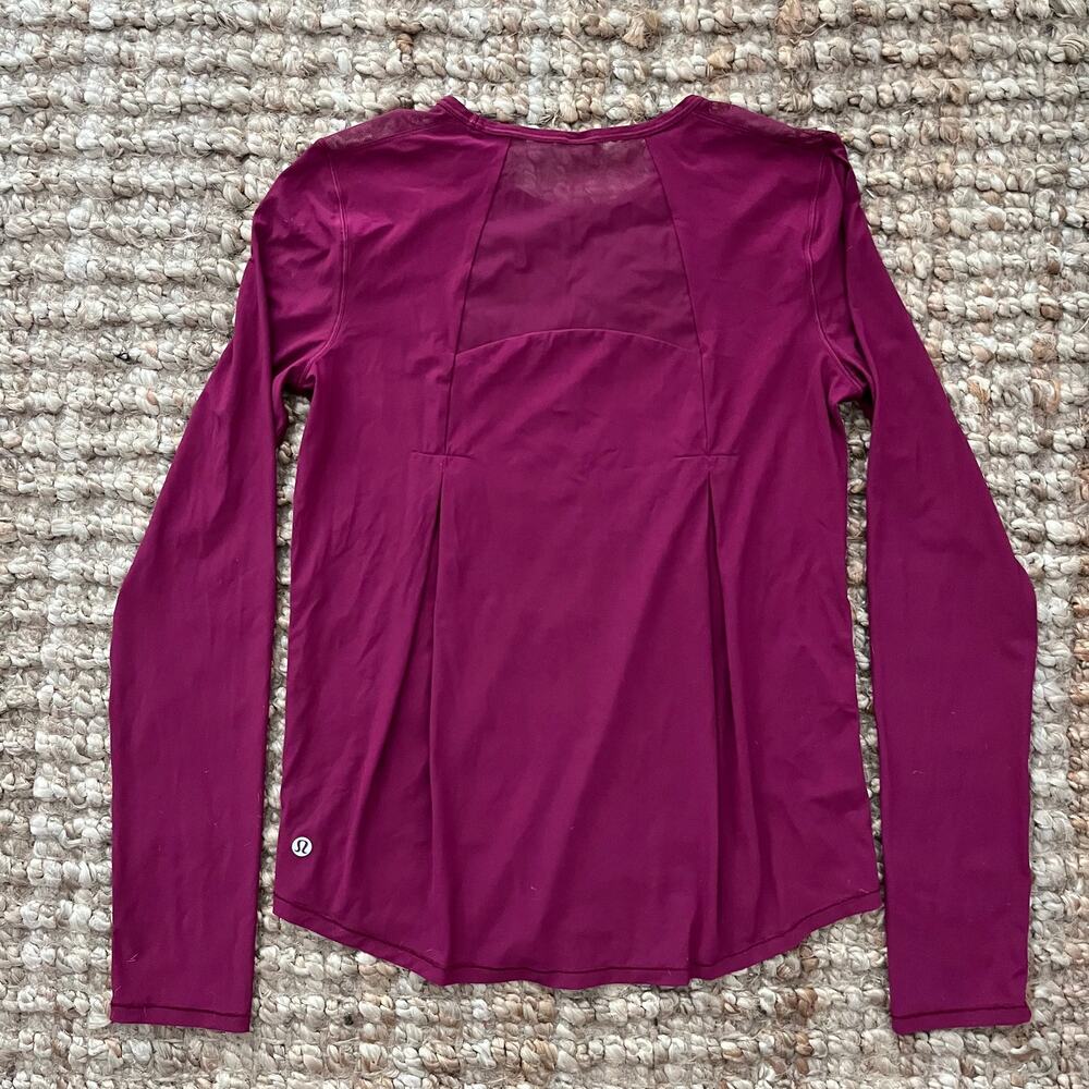 Lululemon Sculpt Long Sleeve Shirt Deep Luxe Mesh Running Top Women's 6 Est - Picture 5 of 10
